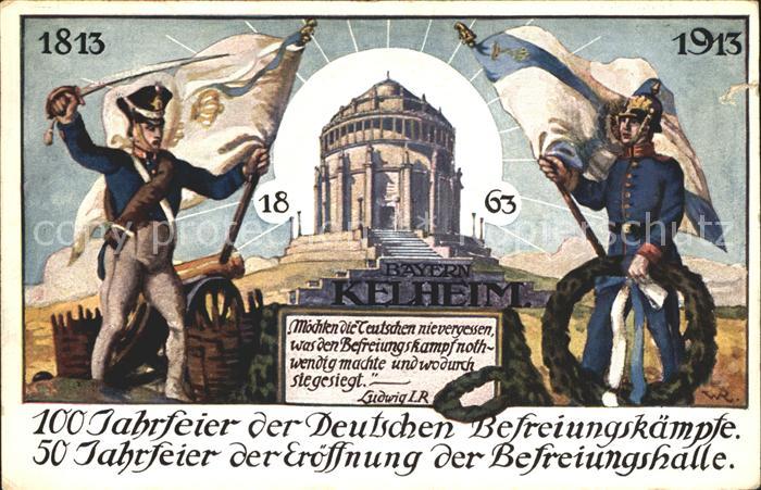 Kelheim 100 Jahrfeier der Deutschen Befreiungskaempfe Befreiungshalle Soldaten J