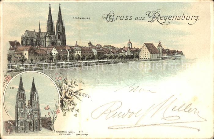 REGENSBURG Bayern Donau Dom Koenigreich Bayern Litho