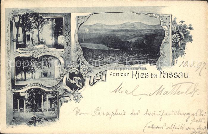 Ries Passau Aussicht gegen den Bayerischen Wald Restauration Koenigreich Bayern