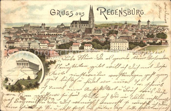 REGENSBURG Bayern Stadtbild mit Dom Walhalla Ruhmeshalle