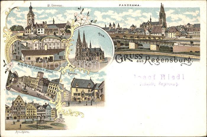 REGENSBURG Bayern Stadtbild mit Dom Rathaus Haideplatz Hotel Arnulfplatz