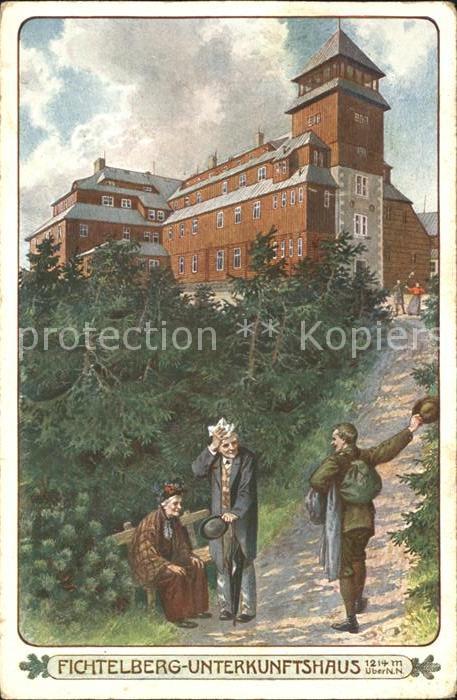 Oberwiesenthal Erzgebirge Fichtelberg Unterkunftshaus Kuenstlerkarte