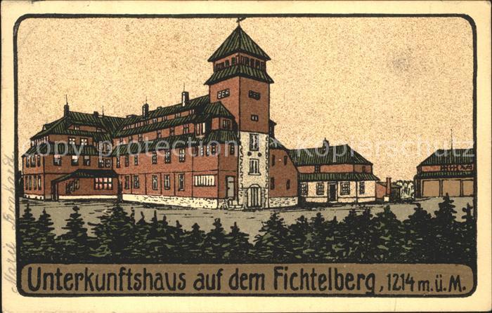 Oberwiesenthal Erzgebirge Fichtelberg Unterkunftshaus Kuenstlerkarte