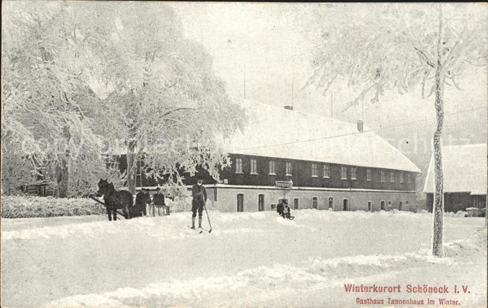 Schoeneck Vogtland Rasthaus Tannenhaus im Winter Kurort