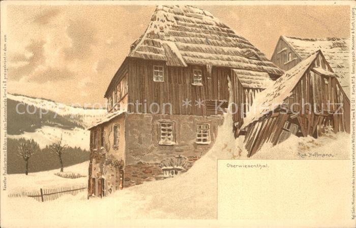 Oberwiesenthal Erzgebirge Altes Haus Kuenstlerkarte R Hoffmann