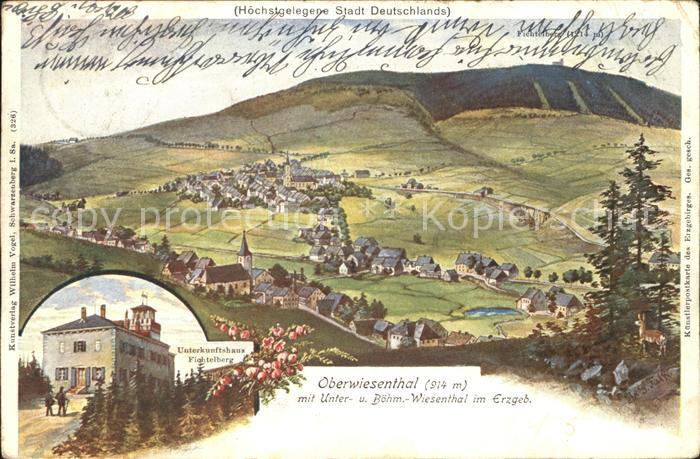 Oberwiesenthal Erzgebirge Panorama Unterwiesenthal Boehm Wiesenthal Fichtelbergh
