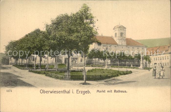 Oberwiesenthal Erzgebirge Markt mit Rathaus