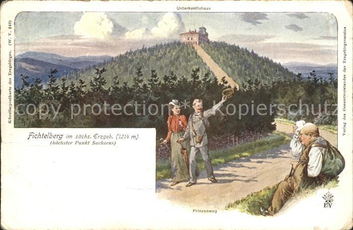 Oberwiesenthal Erzgebirge Prinzenweg zum Fichtelberg Unterkunftshaus Wandern Kue
