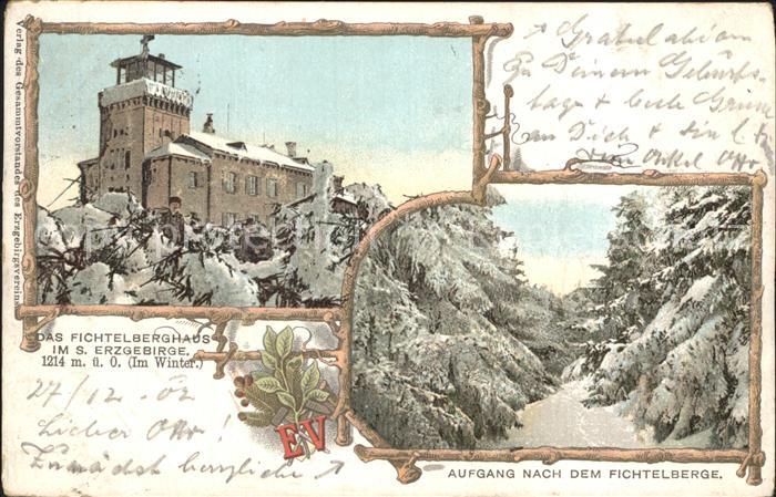 Oberwiesenthal Erzgebirge Fichtelberghaus Waldpartie im Winter