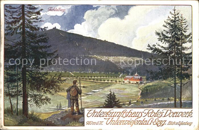 Unterwiesenthal Unterkunftshaus Rotes Vorwerk Eisenberg Wanderer Fichtelberg Kue