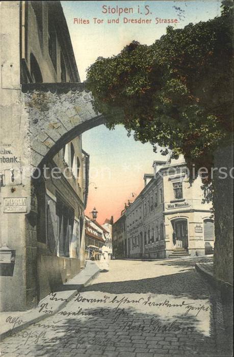 Stolpen Altes Tor und Dresdner Strasse