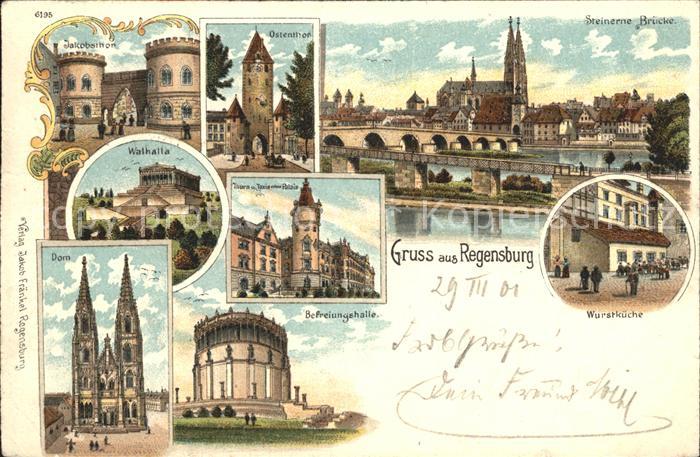 REGENSBURG Bayern Tor Turm Walhalla Dom Befreiungshalle Donau Steinerne Bruecke