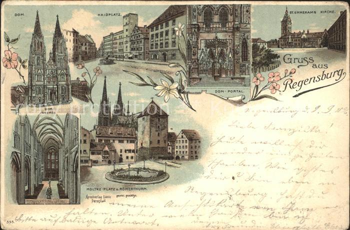 REGENSBURG Bayern Dom Portal Haidplatz Moltke Platz Roemerbrunnen Kirche Koenigr