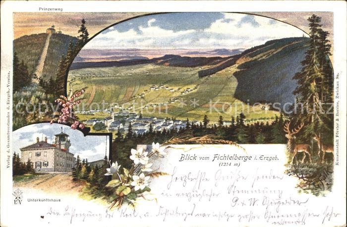 Oberwiesenthal Erzgebirge Panorama Blick vom Fichtelberg Prinzenweg Unterkunftsh