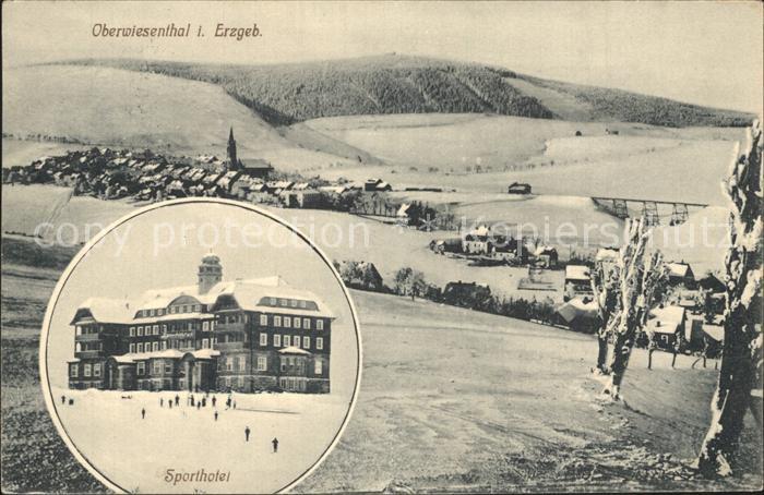 Oberwiesenthal Erzgebirge Winterpanorama Fichtelberg Sporthotel