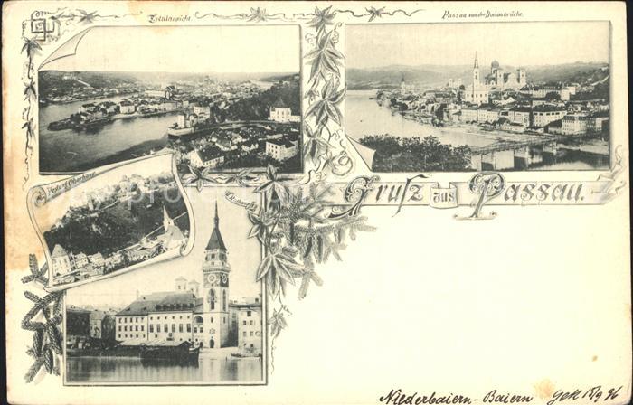 PAssAU Bayern Panorama Dreifluessestadt Festung Oberhaus Kirche Donaubruecke