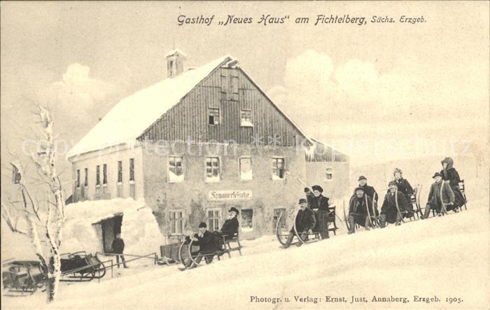 Oberwiesenthal Erzgebirge Gasthof Neues Haus am Fichtelberg Hoernerschlitten