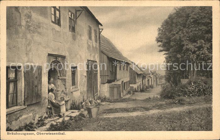 Oberwiesenthal Erzgebirge Braeuhausgasse Serie Saechsische Heimatschutz Postkart