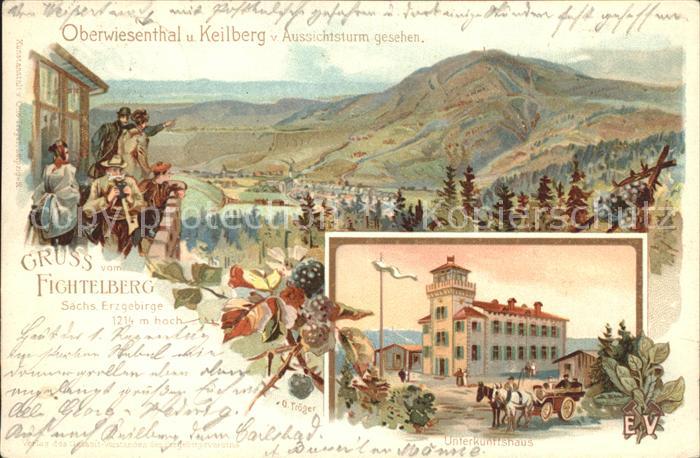 Oberwiesenthal Erzgebirge Panorama Blick vom Fichtelberg Unterkunftshaus Aussich