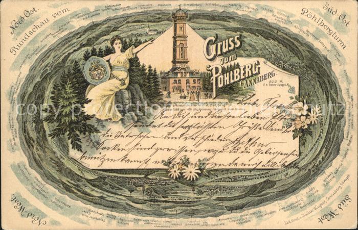 Annaberg-Buchholz Erzgebirge Rundschau vom Poehlbergturm