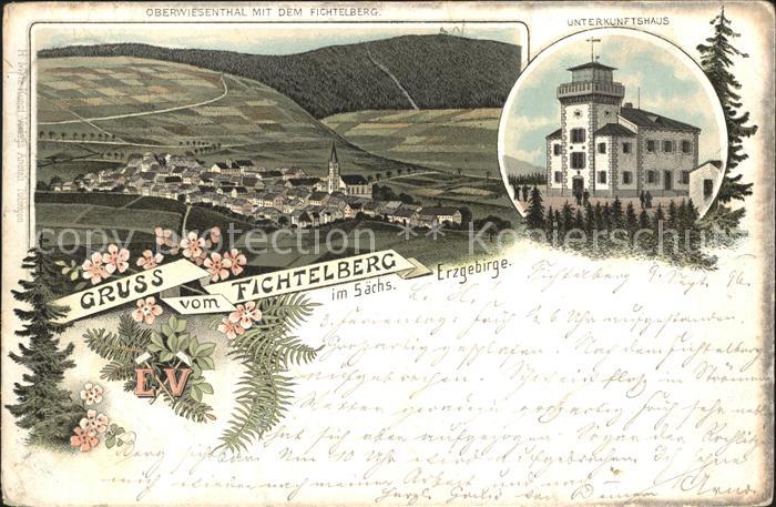 Oberwiesenthal Erzgebirge Panorama mit Fichtelberg Unterkunftshaus Aussichtsturm