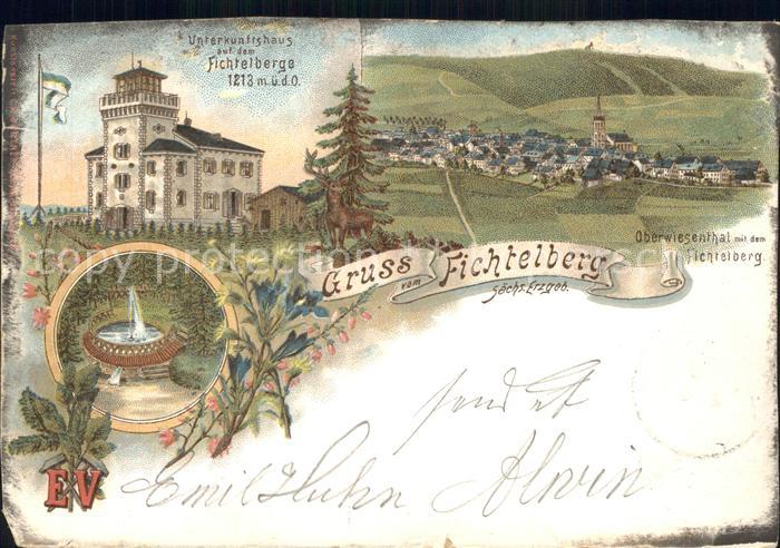 Oberwiesenthal Erzgebirge Panorama mit Fichtelberg Unterkunftshaus Aussichtsturm