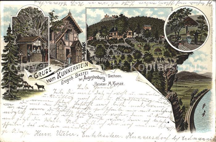 Augustusburg Kunnerstein Auflugsziel Litho Reichspost