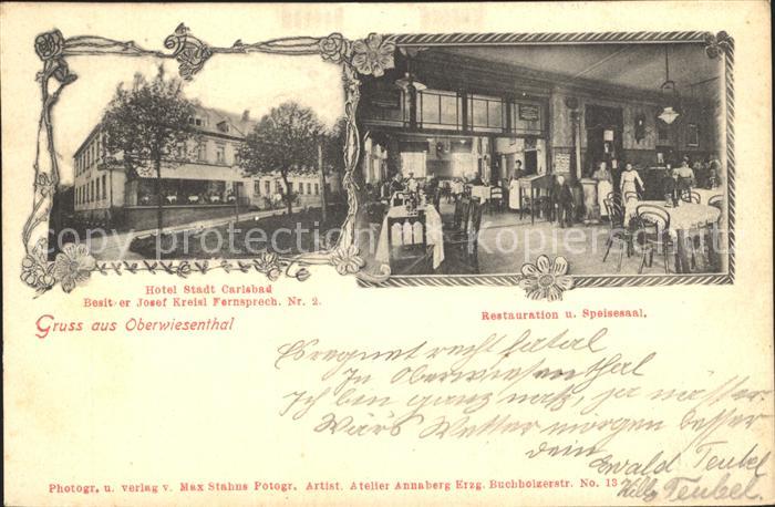Oberwiesenthal Erzgebirge Hotel Stadt Carlsbad Restauration Speisesaal