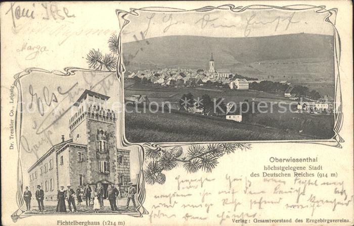 Oberwiesenthal Erzgebirge Panorama mit Fichtelberg Fichtelberghaus Aussichtsturm