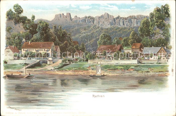 Rathen Saechsische Schweiz Partie an der Elbe Elbsandsteingebirge
