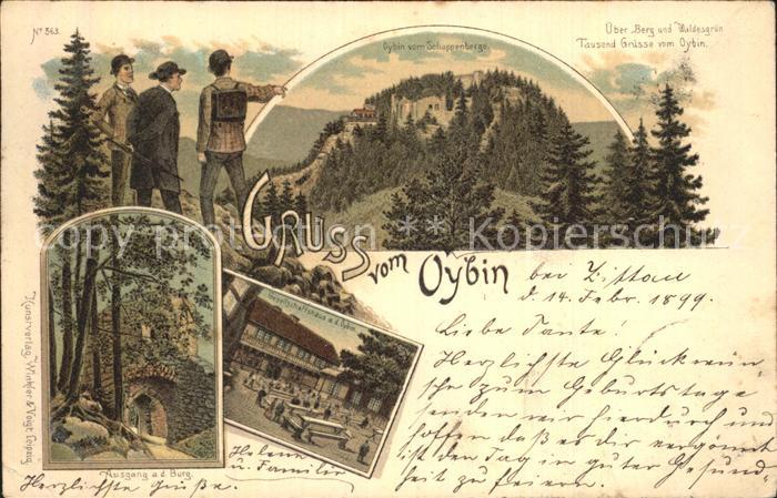 Oybin Sachsen Ausgang der Burg Vom Schuppenberg gesehen