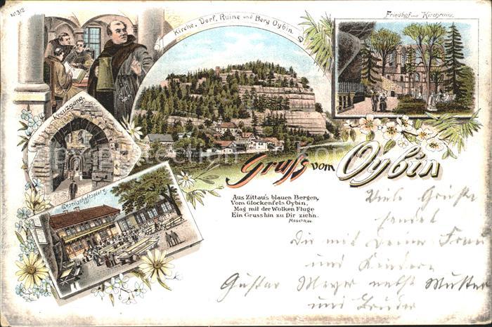 Oybin Sachsen Kreuzgang Friedhof und Kirchruine Der Berg