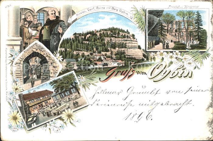 Oybin Sachsen Kreuzgang Friedhof und Kirchruine Gesellschaftsplatz Berg