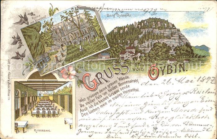 Oybin Sachsen Kreuzgang Friedhof und Kirchruine Gesellschaftsplatz Berg