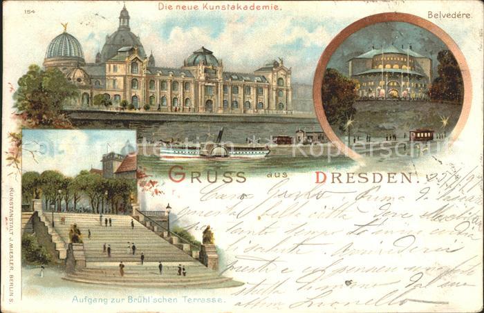 DRESDEN Elbe Kunstakademie Belvedére Aufgang zur BruehL schen Terrasse
