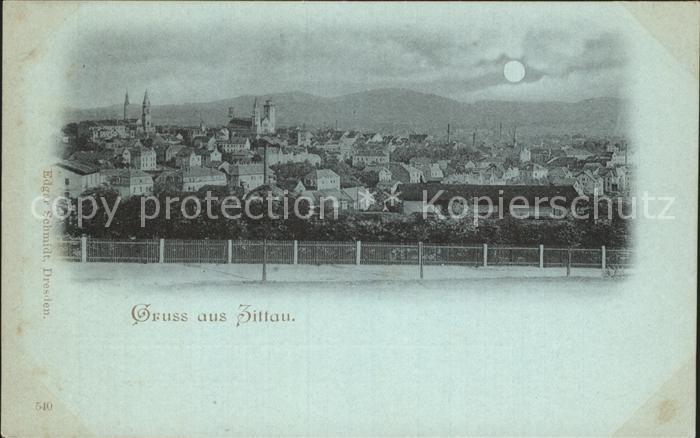 Zittau Stadtansicht Mondschein