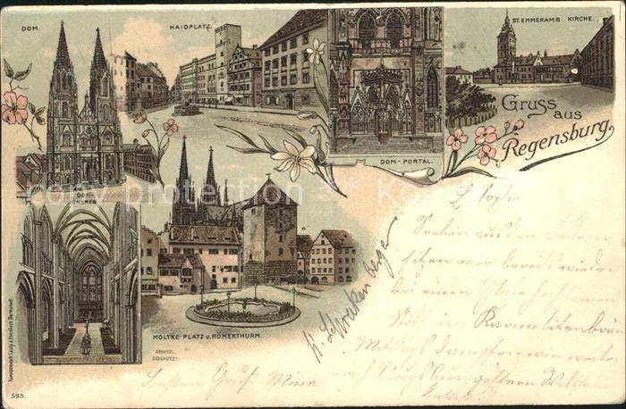 REGENSBURG Bayern Haidplatz Dom Moltke- Platz Roemerturm