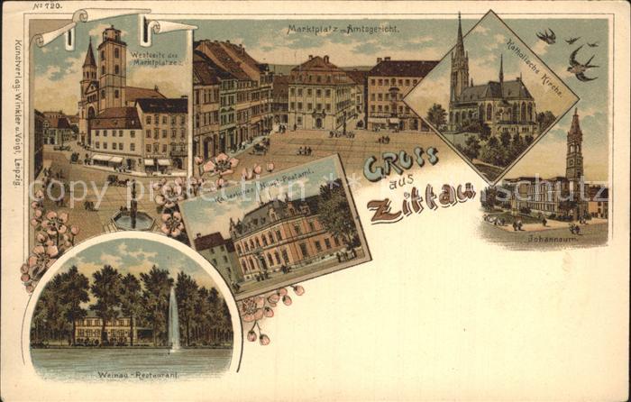 Zittau Marktplatz Amtsgericht Katholische Kirche