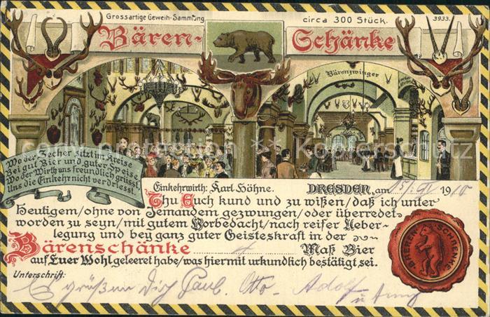 DRESDEN Elbe Baeren Schaenke