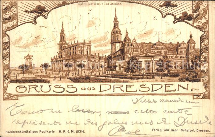 DRESDEN Elbe Katholische Hofkirche und Schloss