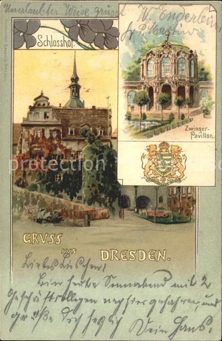 DRESDEN Elbe Zwinger Pavillon Schlosshof