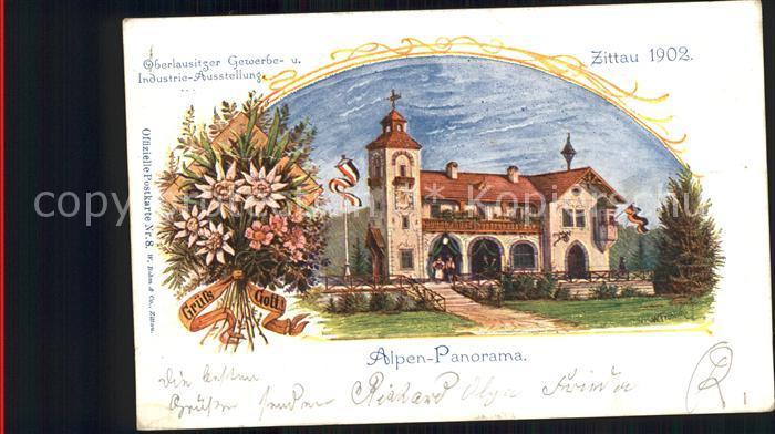 Zittau Oberlausitzer Gewerbe- und Industrie Ausstellung 1902 Alpenpanorama