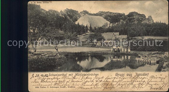 Jonsdorf Schweizertal mit Muehlsteinbruecken