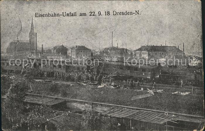 DRESDEN Elbe Eisenbahn- Unfall 1918