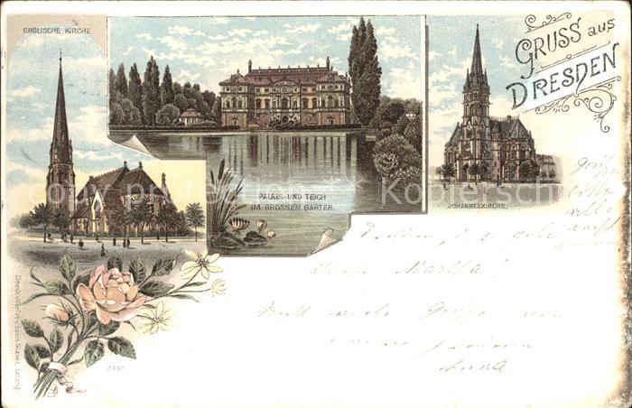 DRESDEN Elbe Palais im Grossen Garten Johanneskirche