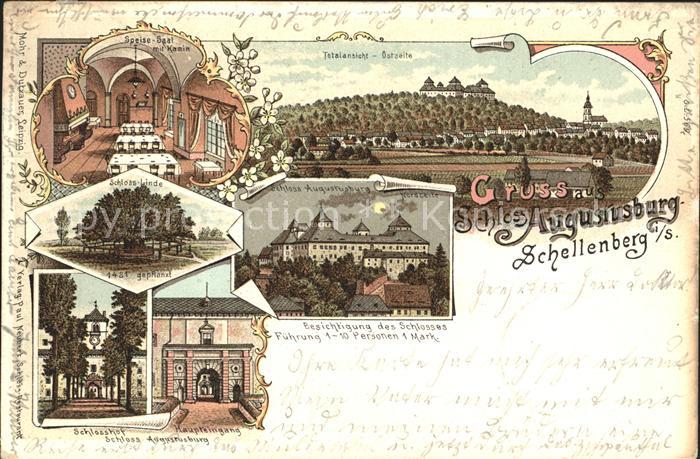 Augustusburg Teilansicht Speisesaal Schloss Linde Haupteingang