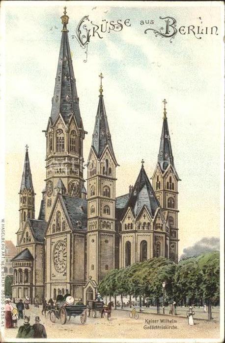 Verlag Hagelberg W. Nr. 36900 Berlin Kaiser Wilhelm Gedaechtniskirche Litho