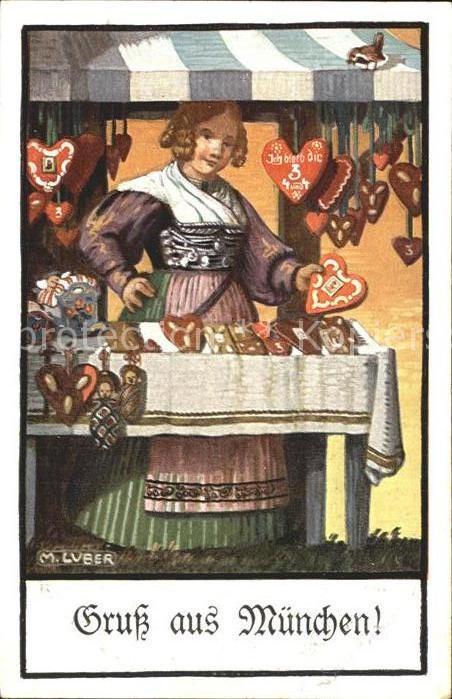 Luber Max Muenchen Frau Tracht Lebkuchen-Stand