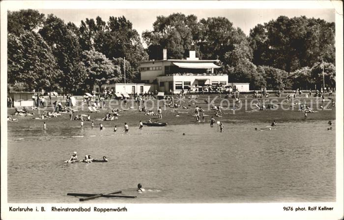 Foto Kellner Rolf Nr. 9676 Karlsruhe Rheinstrandbad Rappenwör