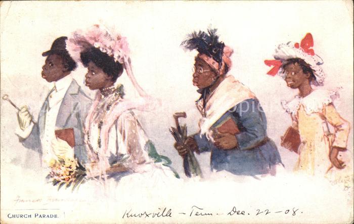 Verlag Tucks Oilette Nr. 2723 Church Parade Colored Folks Hochzeit